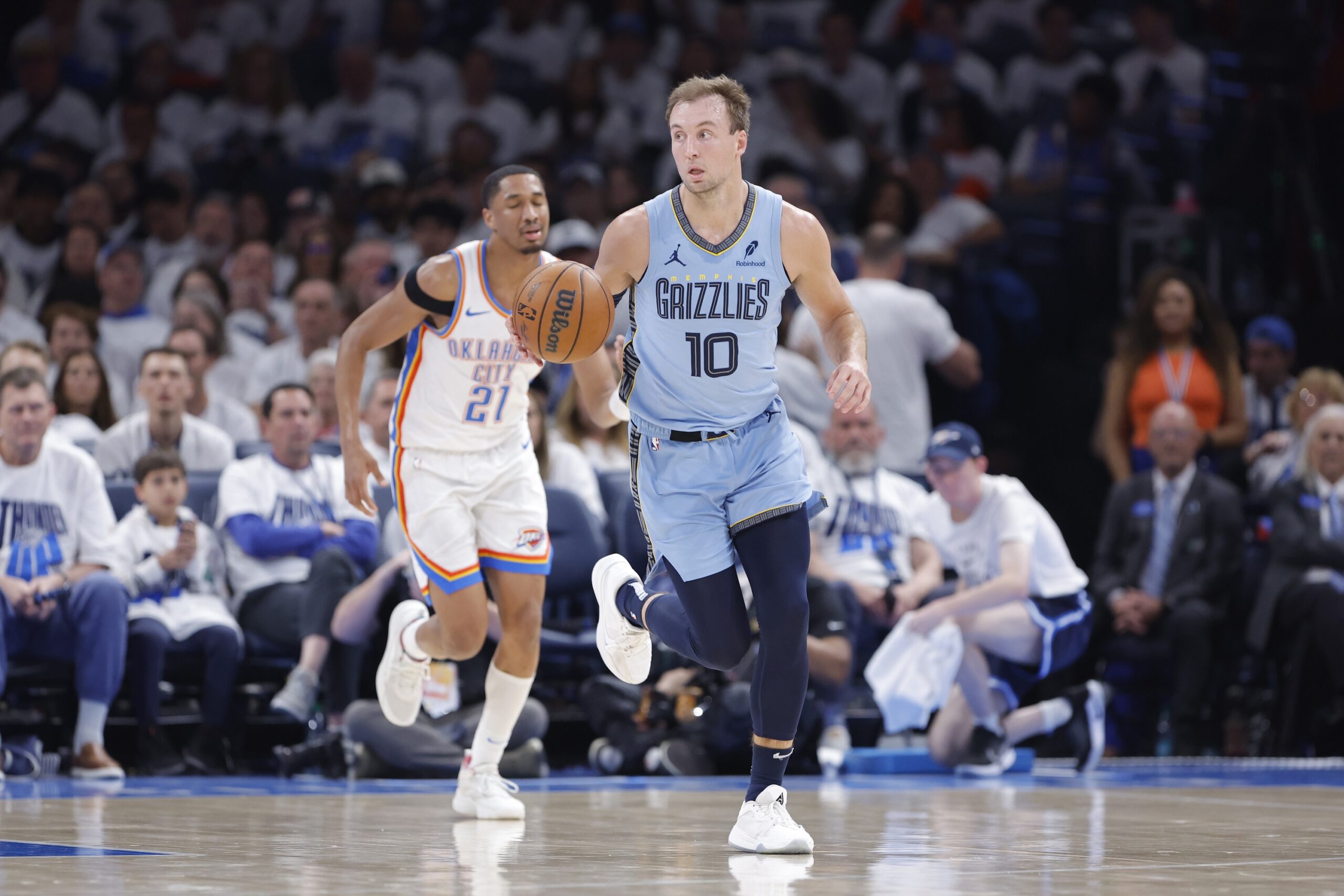 The Oklahoma City Thunder host the Memphis Grizzlies in Game 2 of their Western Conference first-round playoff series on April 22, 2025, at Paycom Center. The Thunder lead the series 1–0 after a commanding 125–104 victory in Game 1, showcasing their dominance as the top seed. Memphis vs Oklahoma City AI Prediction: Free NBA Betting Insights for Apr 22. Credit USA TODAY/IMAGN