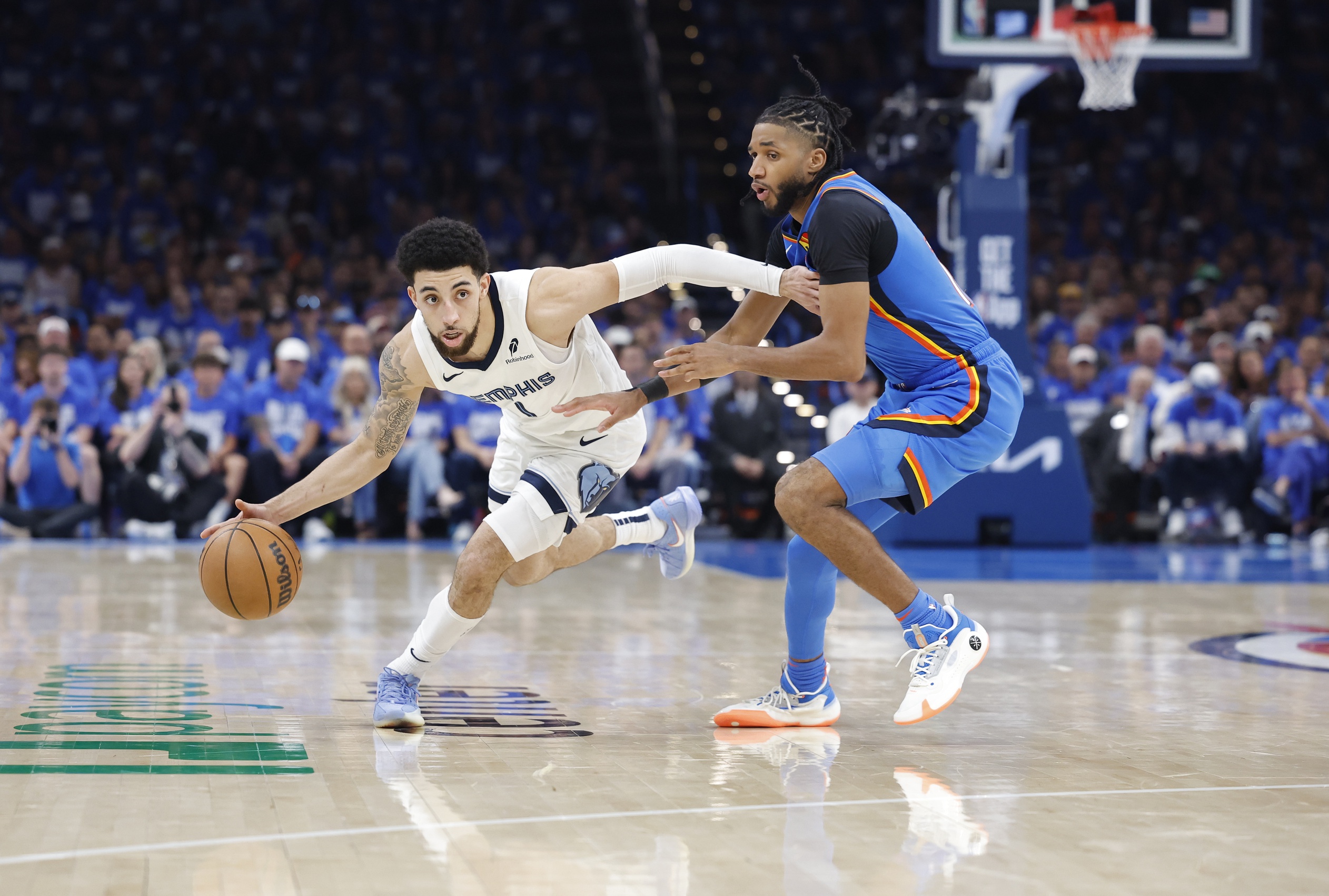 The Oklahoma City Thunder will face the Memphis Grizzlies in Game 3 of their first-round playoff series on April 24, 2025, at FedExForum. The Thunder lead the series 2-0 after dominant performances in the first two games, and the Grizzlies aim to leverage home-court advantage to mount a comeback. Oklahoma City vs Memphis AI Prediction: Free NBA Betting Insights for Apr 24. Credit USA TODAY/IMAGN