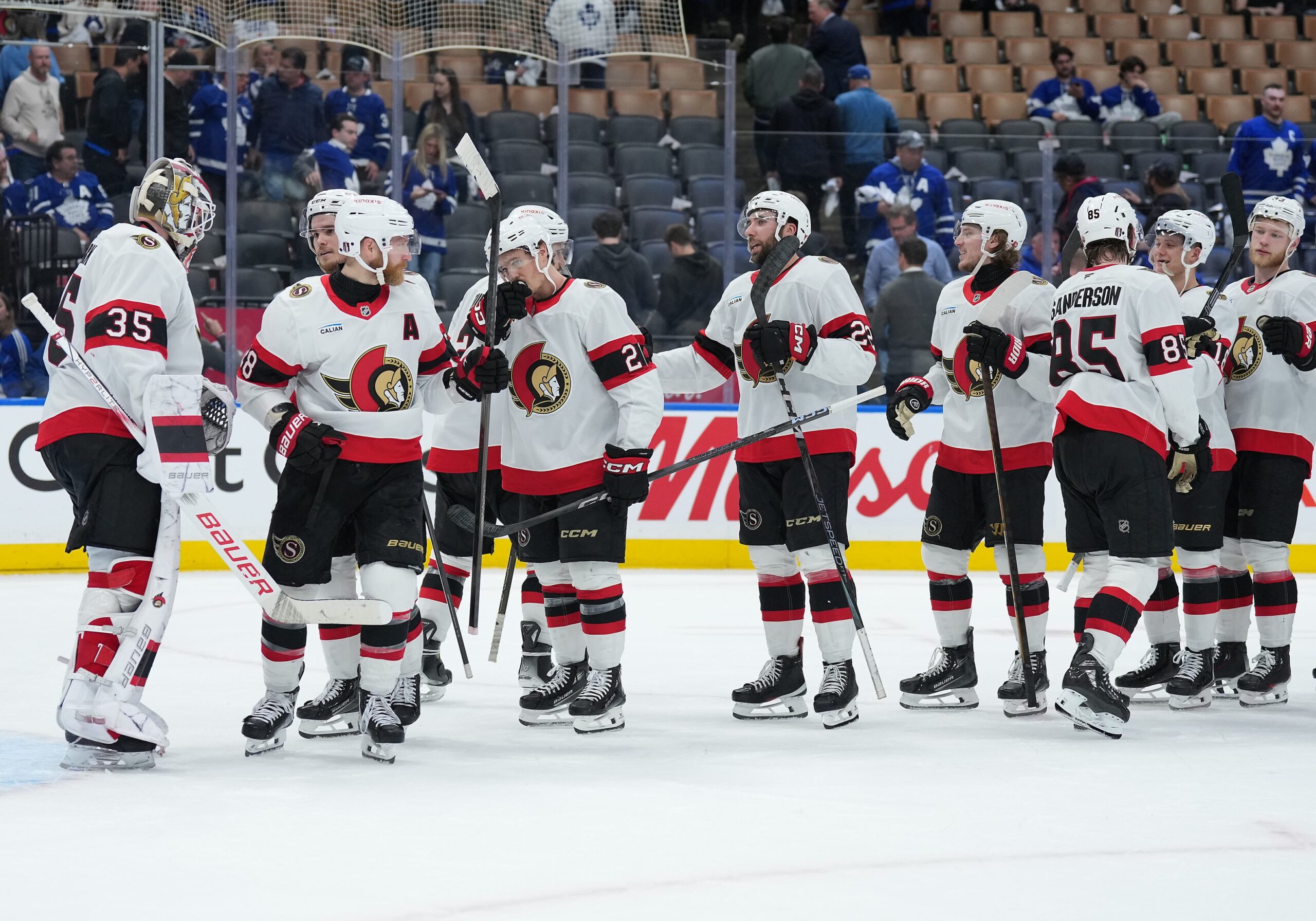 The Toronto Maple Leafs and Ottawa Senators face off in Game 6 of their first-round playoff series on May 1, 2025, at the Canadian Tire Centre in Ottawa. Toronto leads the series 3-2, with Ottawa aiming to force a decisive Game 7. Toronto vs Ottawa AI Prediction: Free NHL Betting Insights for May 01. Credit USA TODAY/IMAGN
