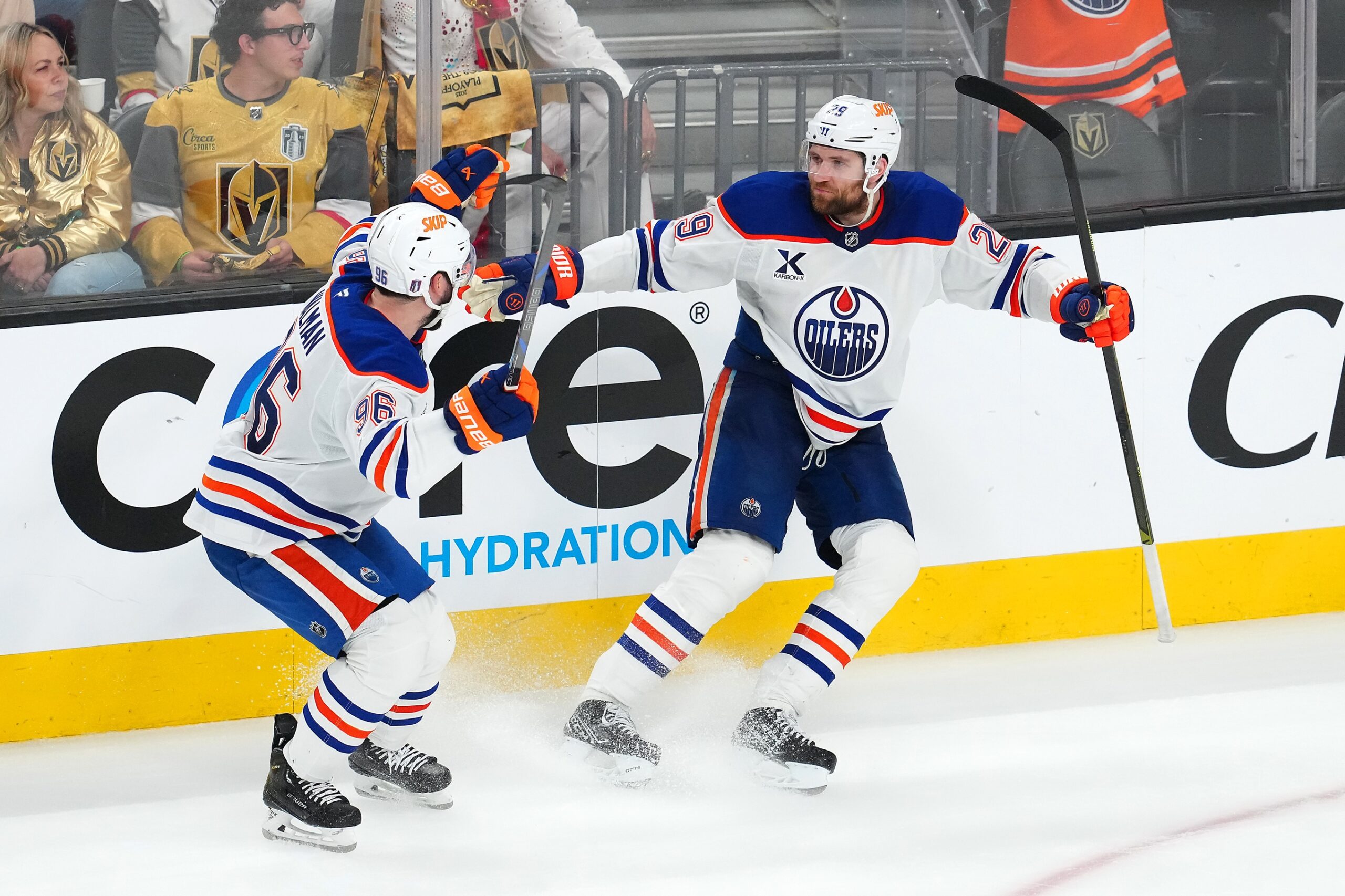 The Vegas Golden Knights and Edmonton Oilers face off in Game 3 of their Western Conference semifinal series on Saturday, May 10, 2025, at Rogers Place in Edmonton. The Oilers lead the series 2-0 after securing victories in the first two games in Las Vegas. Vegas vs Edmonton AI Prediction: Free NHL Betting Insights for May 10. Credit USA TODAY/IMAGN