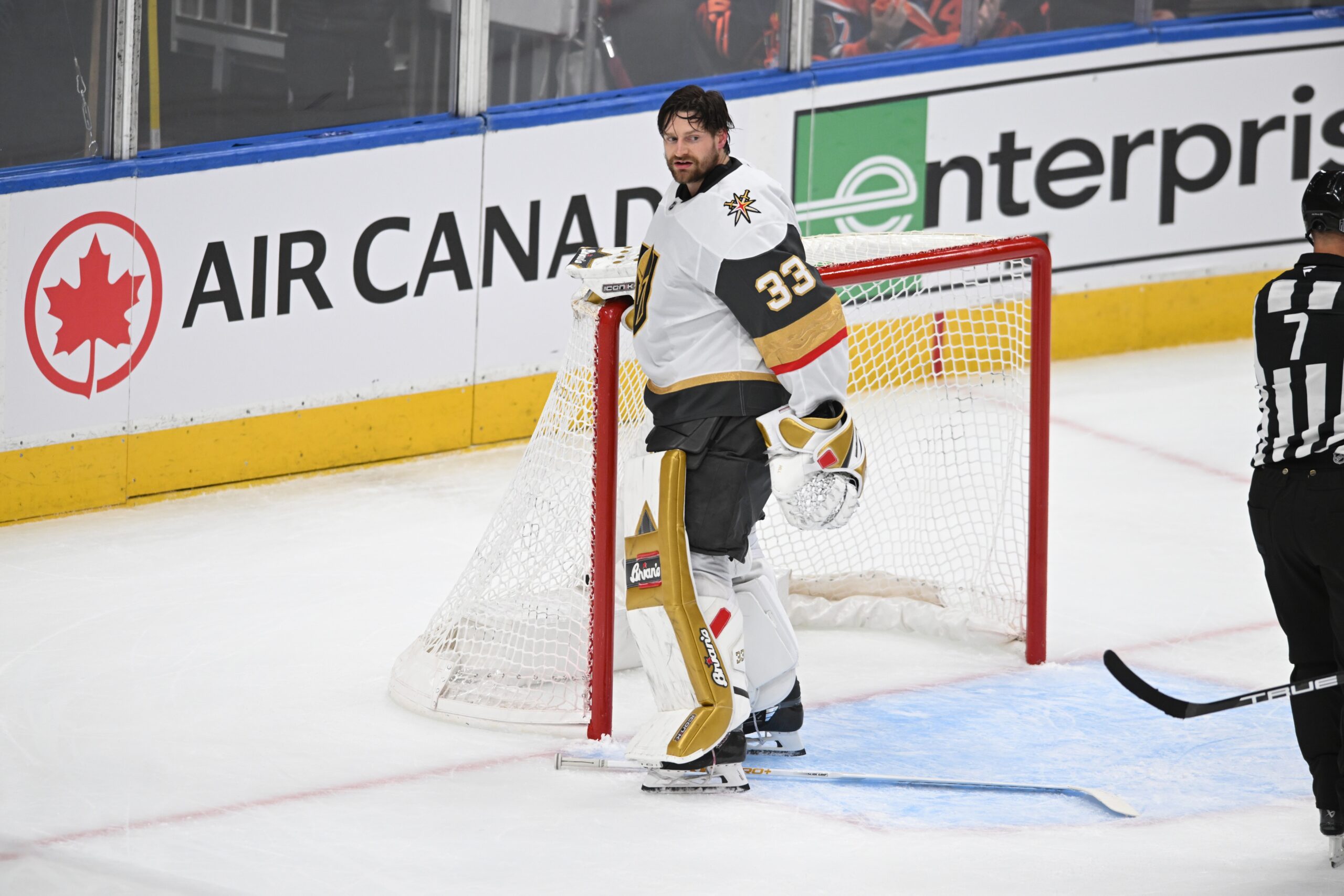 The Vegas Golden Knights and Edmonton Oilers continue their Western Conference Semifinal series on Monday, May 12, 2025, at Rogers Place in Edmonton. The Oilers lead the series 2-1, but the Golden Knights are looking to even the series after a dramatic 4-3 victory in Game 3. Vegas vs Edmonton AI Prediction: Free NHL Betting Insights for May 12. Credit USA TODAY/IMAGN
